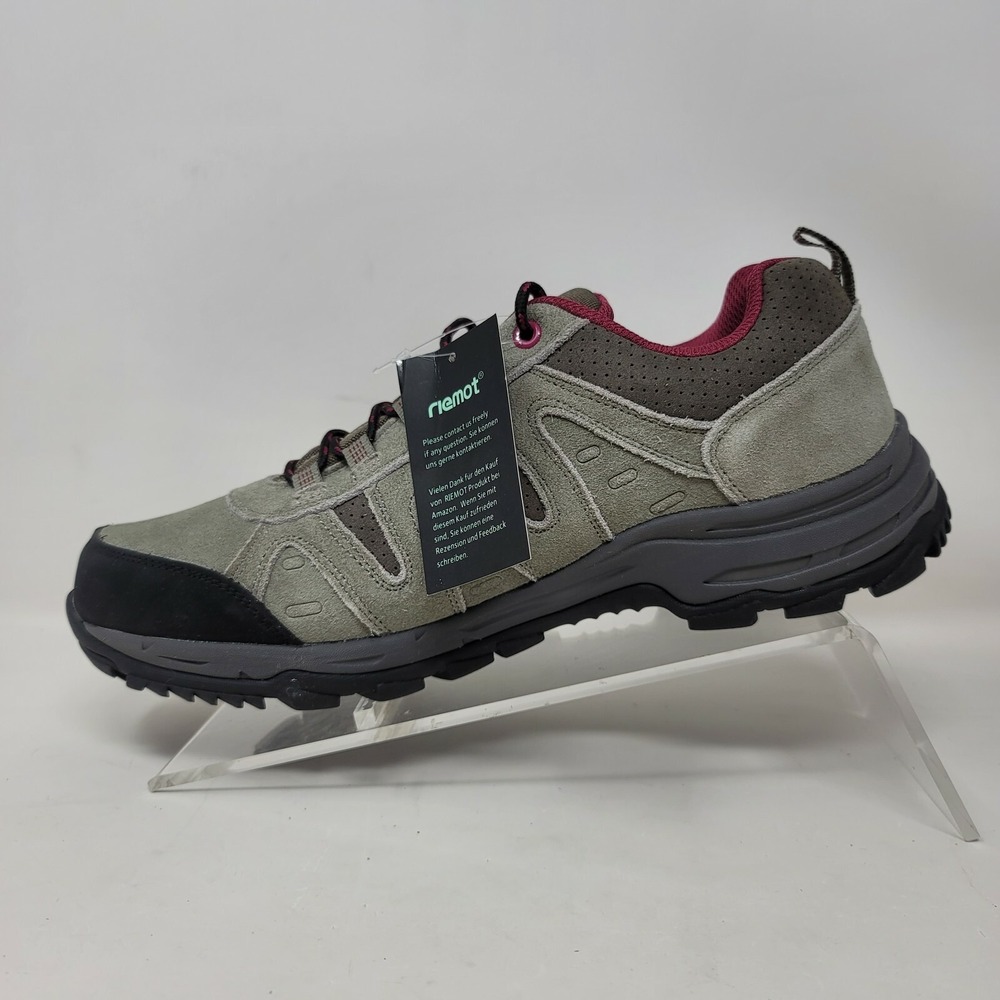 Riemot Women's Hiking Shoes Sz 11 M Low Top Waterproof Casual Gray Pink - Picture 2 of 9